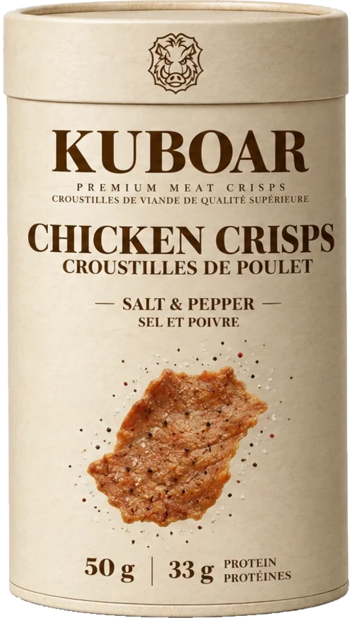 KUBOAR Chicken Crisps, Salt & Pepper, 50 g kraft can
